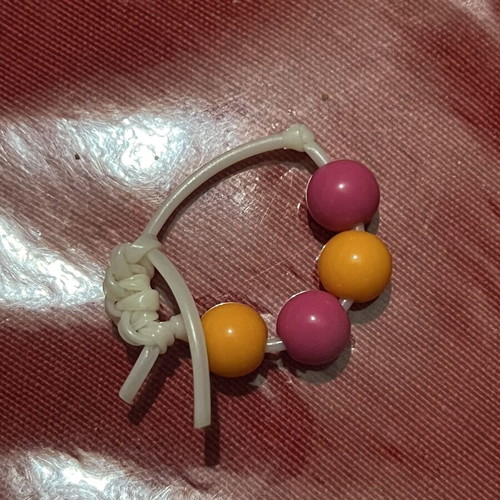 Bracelet with pink and orange beads
