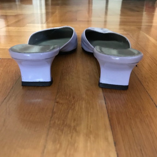Kalogirou purple leather mules refurbished, size 38.5