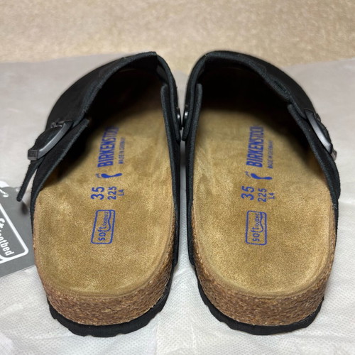Birkenstock Boston BS Black Suede Clogs Size 35 New
