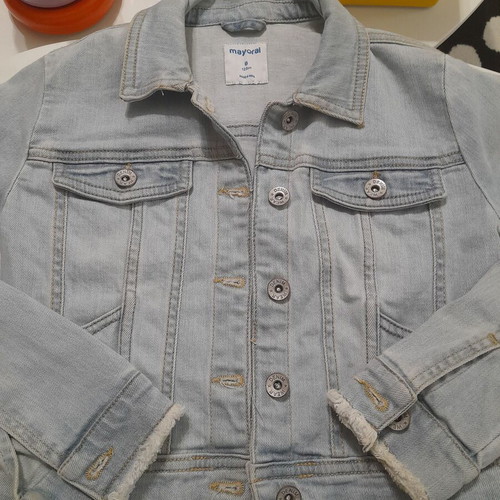 Mayoral children's denim jacket like new, turquoise, size 8
