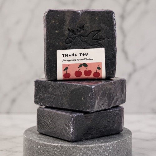 Handmade natural maturation soap for hands and body with activated charcoal