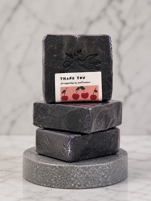 Handmade natural maturation soap for hands and body with activated charcoal
