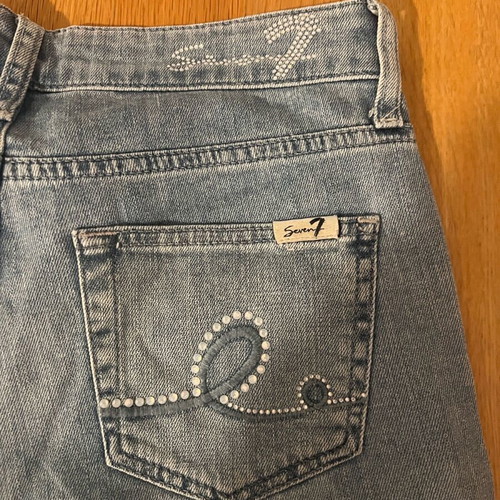 Seven7 Jean pants light skinny with rhinestones like new