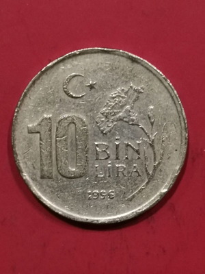 Coin Turkey 10000 Lira 1996 used