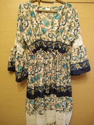 Φουστάνι μακρύ καλοκαιρινό σαν καινούργιο με σχέδιο και σούρα στη μέση