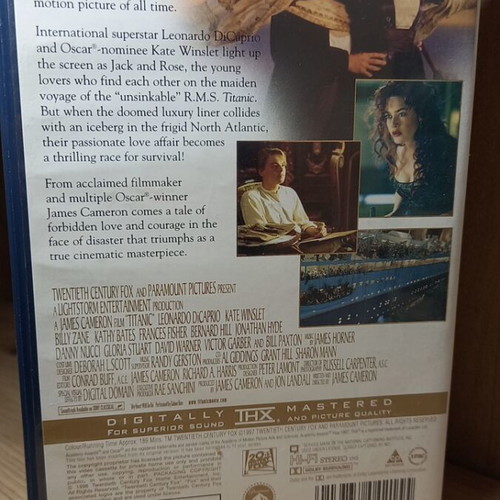 Titanic VHS videotape, no subtitles