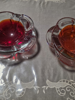 Red Italian Murano Glass Flower Ashtrays, 1980s