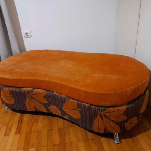 Vintage Recliner Ottoman bench with ondulé design like new