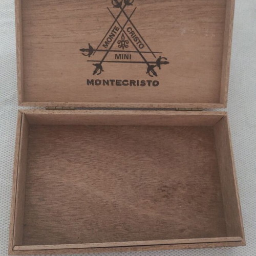 Montecristo empty wooden cigar box for 50 cigars used