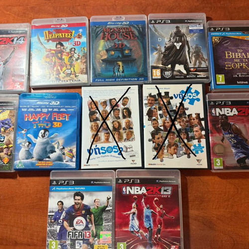 PlayStation 3 games and DVDs used, authentic