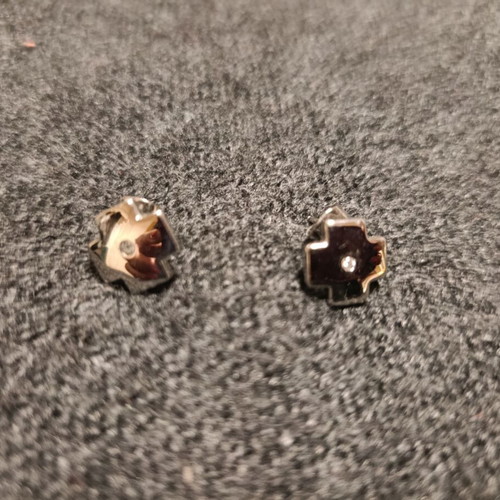 Folli Follie stud cross earrings like new