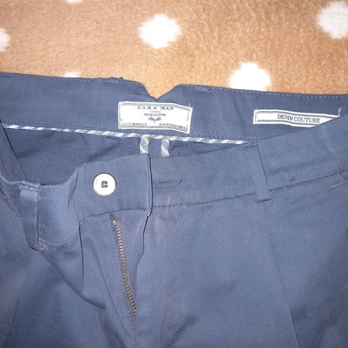 Zara fabric men's pants blue like new, size L