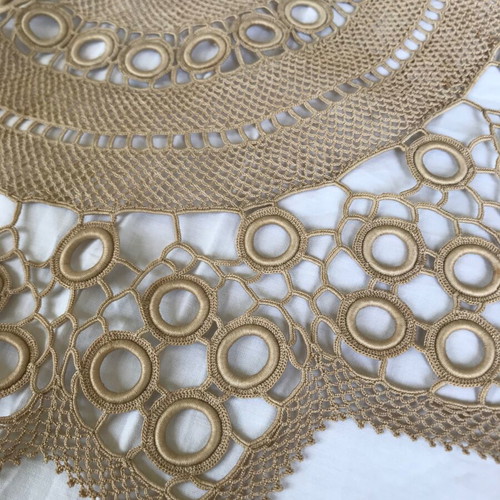 Set of 9 handmade antique doilies used
