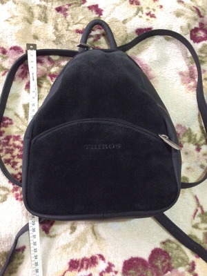 Thiros σακίδιο πλάτης σαν καινούργιο, μαύρο δέρμα και αδιάβροχο υλικό