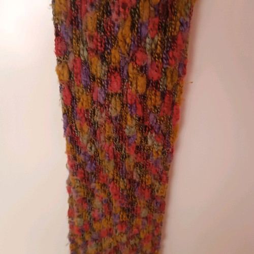 Multicolored scarf used with fringes in very good condition