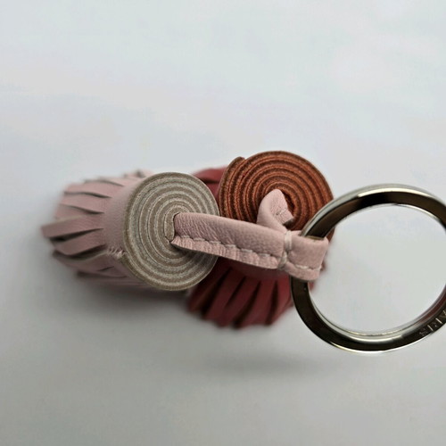 Hermes Carmen mini twin keyfob like new, red and pink