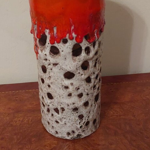 Vase Angeliki Tseva Fat Lava style mid-century studio pottery like new