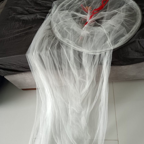 Mosquito nets fuchsia and white like new, set of 2