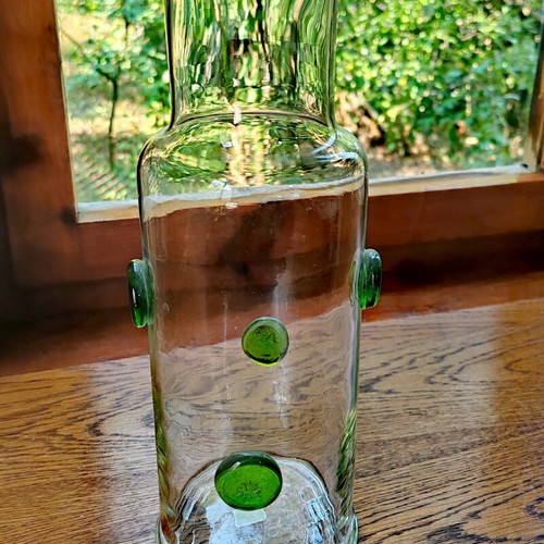 Retro vase with embossed green drops, IKEA