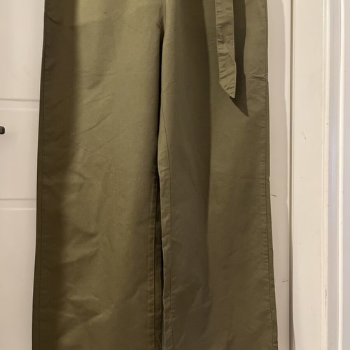 Only cotton jumpsuit with buttons and belt, brown green