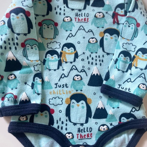 Baby boy bodysuit new with penguin designs 1-3 months 100% cotton