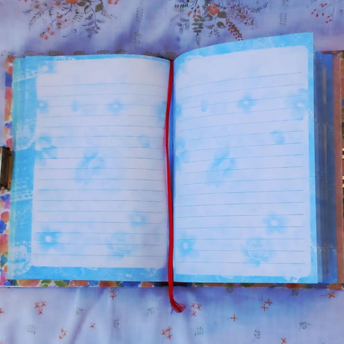 Vintage Romantic Diary like new with floral cover and metal clasp