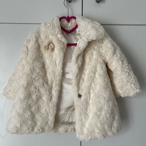 Fur coat used, thin cream for 12-month-old child