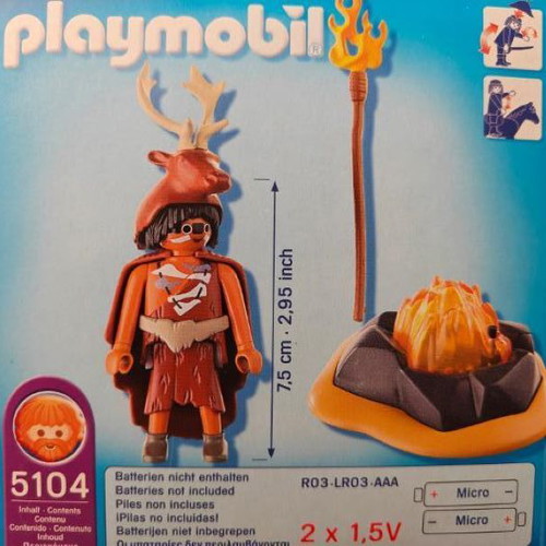 Playmobil 5104 Fire Keeper figure used, complete without box