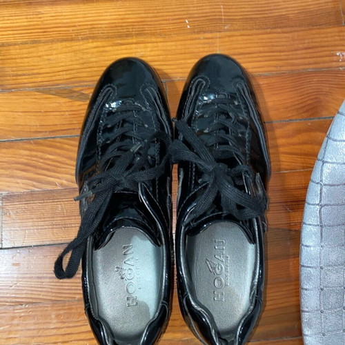Hogan athletic shoes size 36.5 like new, black and gray patent leather