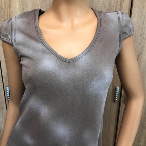 Derpouli dress, cotton blend, white and brown