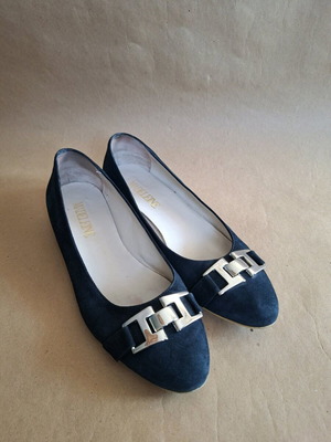 Madeleine ballet flats used, blue suede navy, size 40