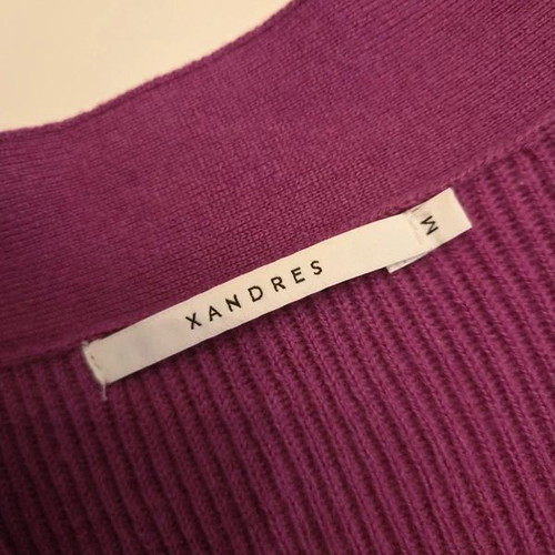 Xandres cardigan, 90% wool 10% cashmere, size M, purple