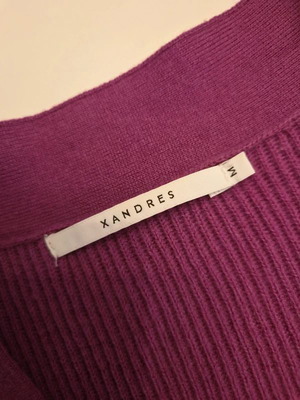Xandres cardigan, 90% wool 10% cashmere, size M, purple