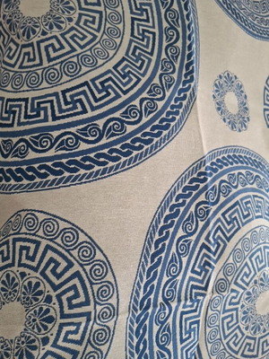 Tablecloth Stoffa 140×260 with Meander Pattern, New