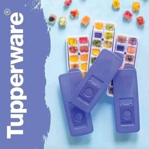 Tupperware Ice Cube Tray with Lid and Silicone Base new