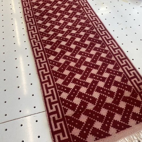 Handmade Kilim Runner Wool Carpet like new, rare geometric design