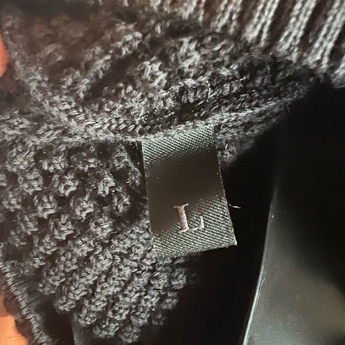 Moncler cotton waffle-knit crewneck sweater black size L
