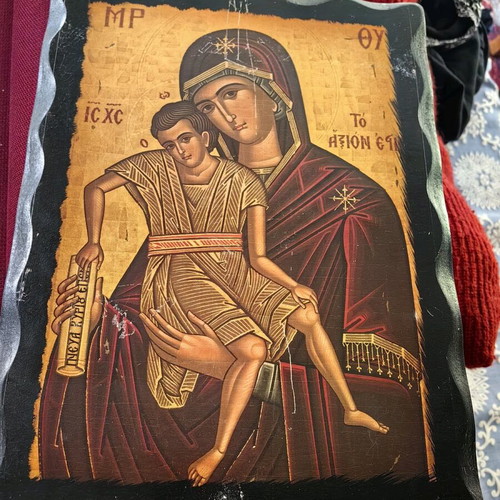 Axion Esti icon of Virgin Mary like new, authentic wood