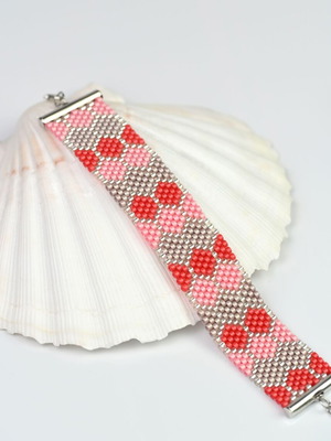 Coral Tenderness Bracelet custom made, red and pink