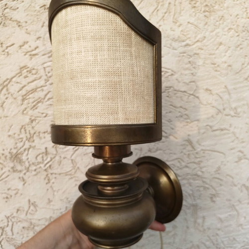 Leo Koek Verlichting lamp used, vintage brass wall light