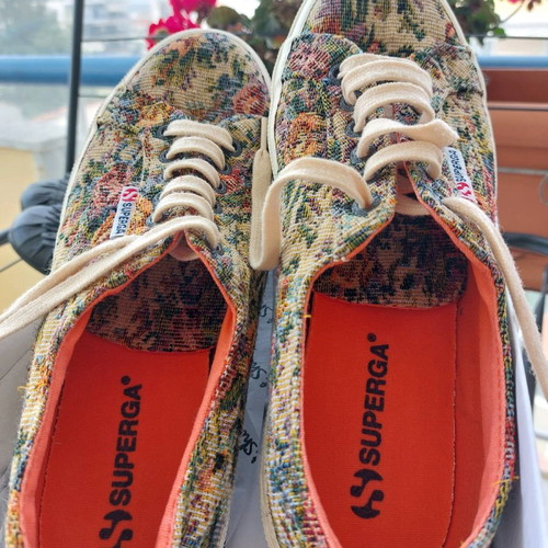 Superga sneakers used women's no41 beige athletic