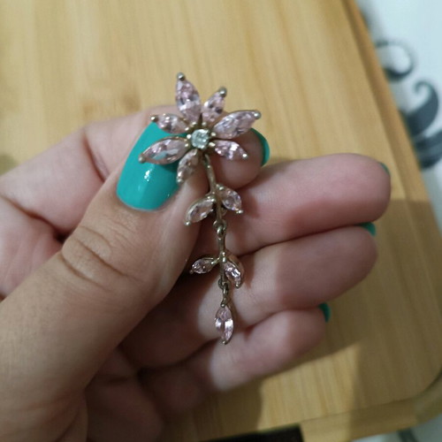 Silver navel piercing new with flower design