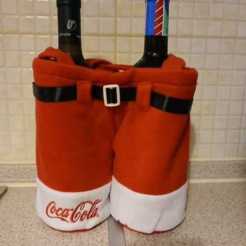 Collectible 2-Bottle Holder Santa Pants Shape New