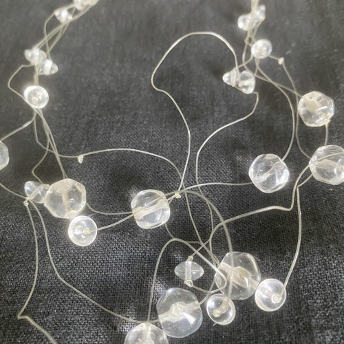 Illusion Necklace like new with transparent beads on invisible thread