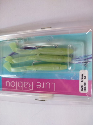 Lure Rablou silicone fishing lures 6.5 cm phosphorescent, pack of 3