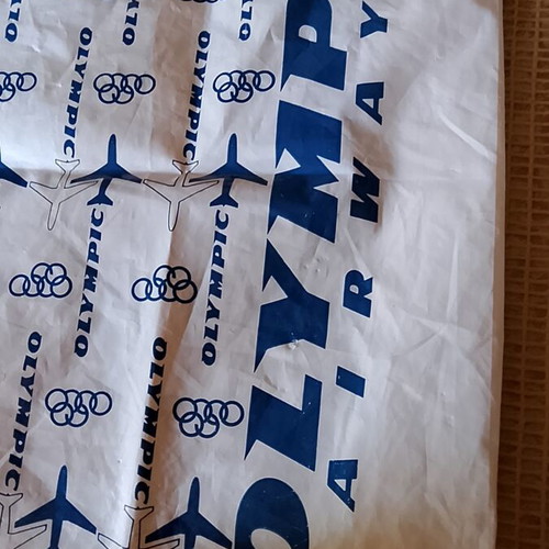 Vintage Olympic Airways Plastic Travel Bag like new