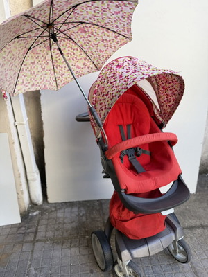 STOKKE Xplory βρεφικό καρότσι με 2 μονάδες, κόκκινο