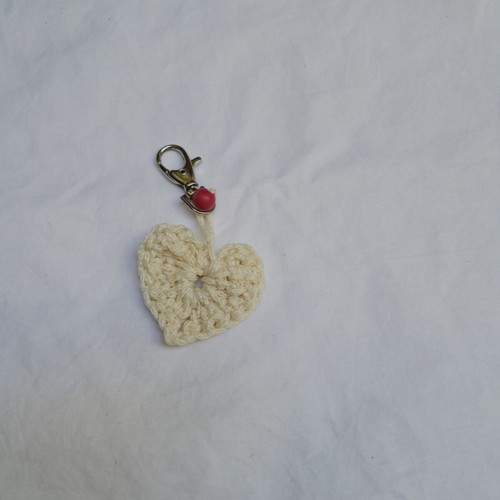 Handmade charms keychain beige