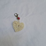 Handmade charms keychain beige