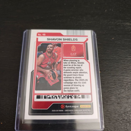 2025-26 Panini Contenders EuroLeague Basketball Game Ticket Shavon Shields like new
